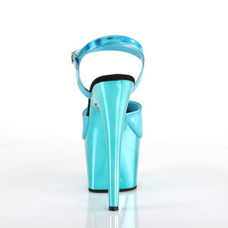 Adore-709HGCH Turquoise Hologram Chrome Platform Heels