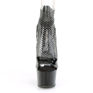Rhinestone Mesh Sandals Black PA