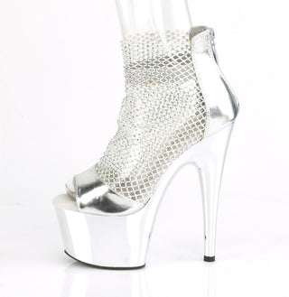 Rhinestone Mesh Sandals Silver