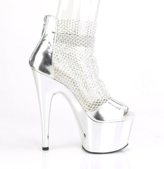 Rhinestone Mesh Sandals Silver