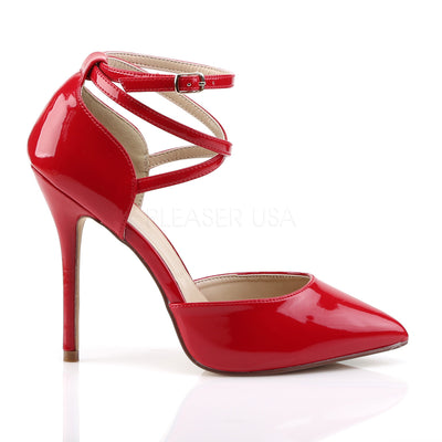D'Orsay Cross Ankle Strap Red Heels