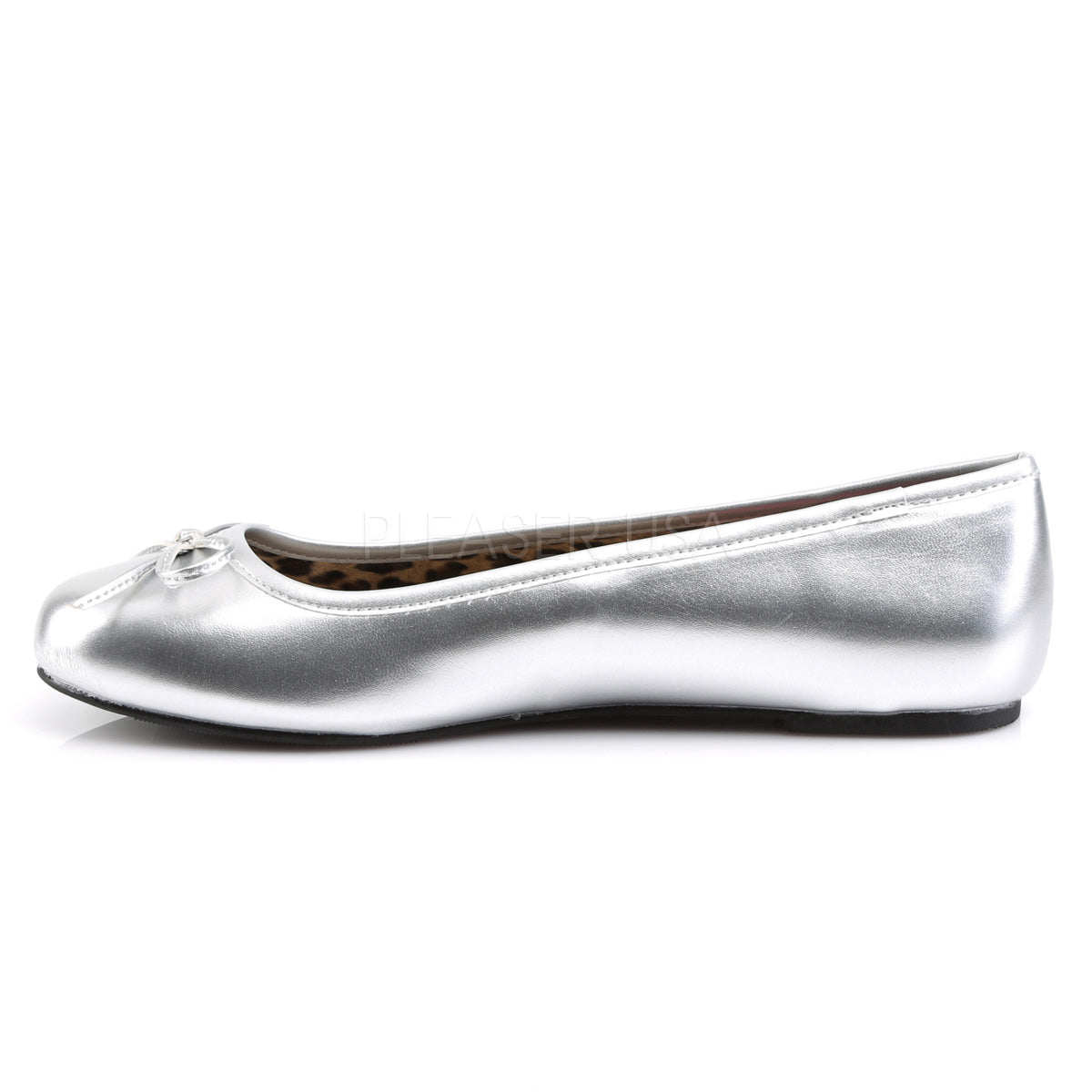 Anna Ballet Plus Size Silver Flats