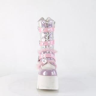 CyberPunk Lavender Holographic Platform Boots ( Demonia Ashes-120)