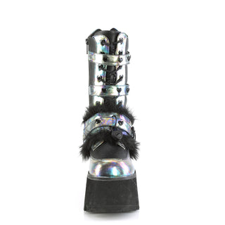 Ashes-120 CyberPunk Green Multi Oil Platform Boots