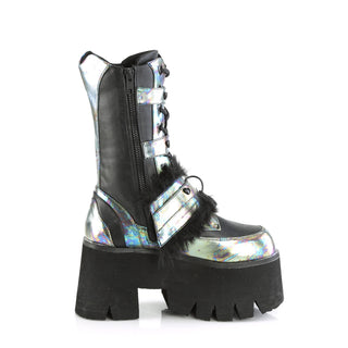 Ashes-120 CyberPunk Green Multi Oil Platform Boots