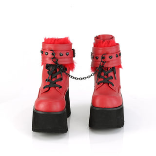 Kinky Chunky Platform Boots Red
