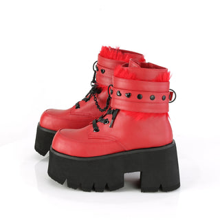 Kinky Chunky Platform Boots Red