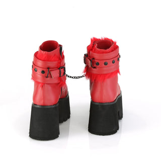 Kinky Chunky Platform Boots Red