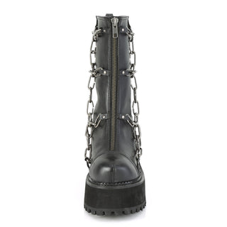 Assault-66 Black Chained Platform Boots