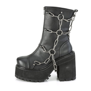 Assault-66 Black Chained Platform Boots
