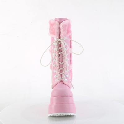 Pink Fur Platform Boots