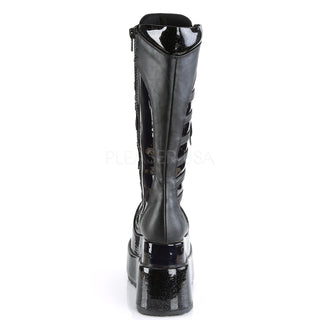 Cyber Goth Knee High Black Boots