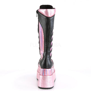 Cyber Goth Knee High Pink Boots
