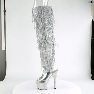 Bejeweled-3019RSF-7  Thigh High Boots Silver Boots