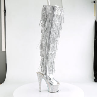 Bejeweled-3019RSF-7  Thigh High Boots Silver Boots
