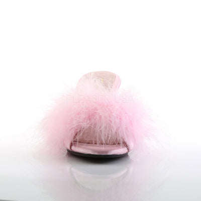 Sexy Marabou Pink/Clear Slippers