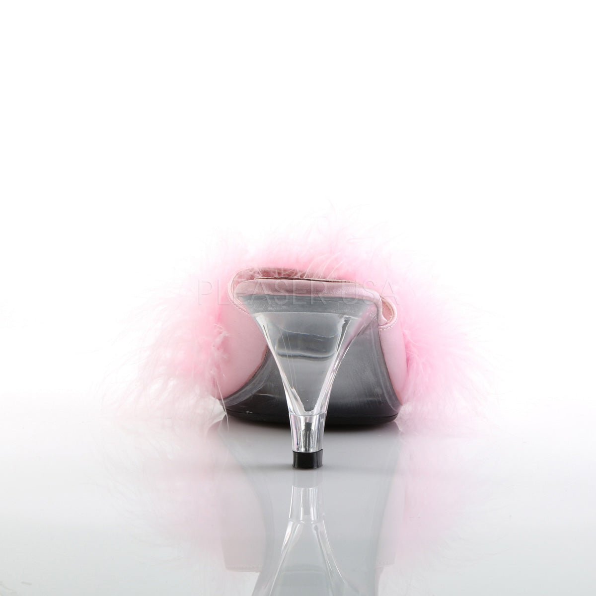 Sexy Marabou Pink/Clear Slippers