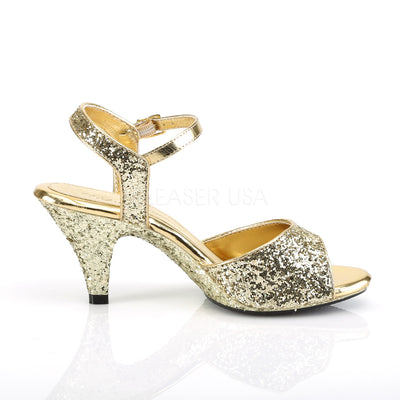 Ankle Strap Glitter Gold Heels