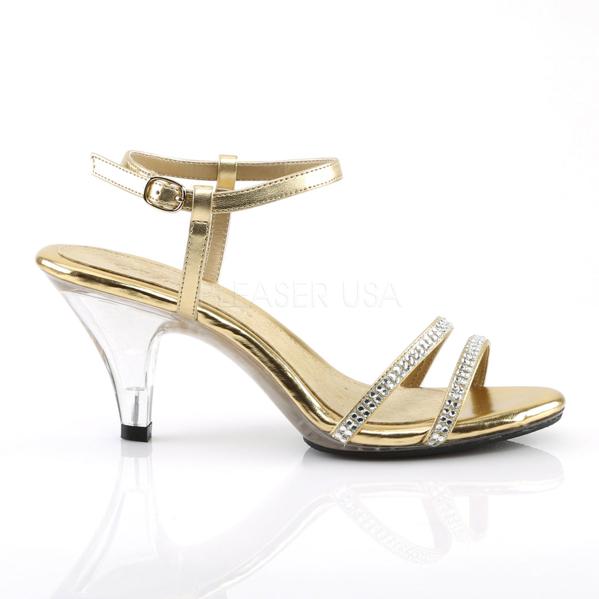 Rhinestone Prom Sandals Gold