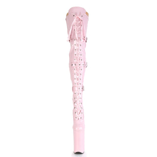 Beyond-3028 Pink 10 Inch Heel Thigh High Boots
