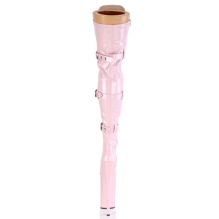 Beyond-3028 Pink 10 Inch Heel Thigh High Boots