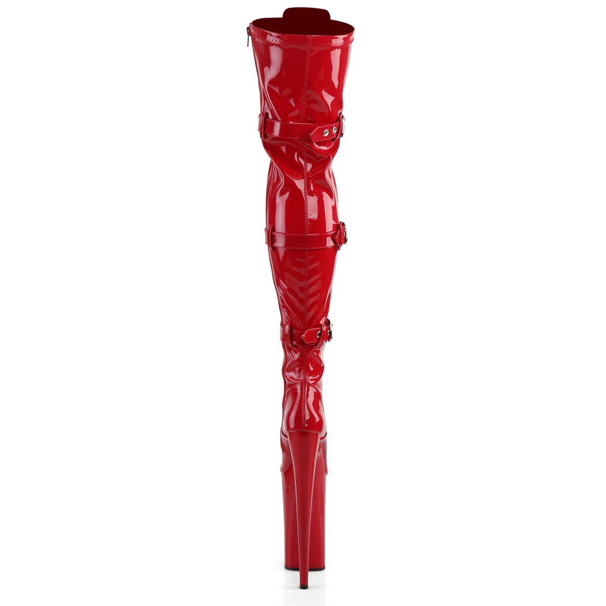 Taller Than Everyone Platform Thigh High Boots Red