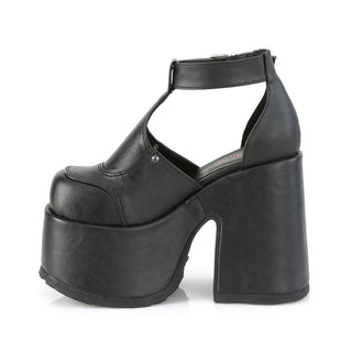 Camel-103 Black Matte Gothic Platform Sandals