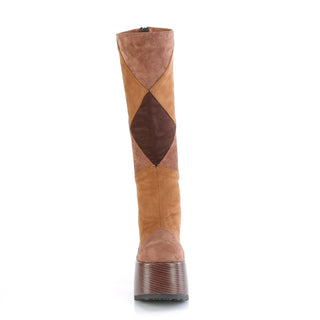 Camel-280 Brown Chunky Knee High Platform Boots