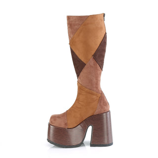 Camel-280 Brown Chunky Knee High Platform Boots