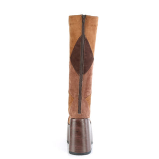 Camel-280 Brown Chunky Knee High Platform Boots