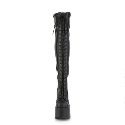 Platform Thigh High Boots Black PU