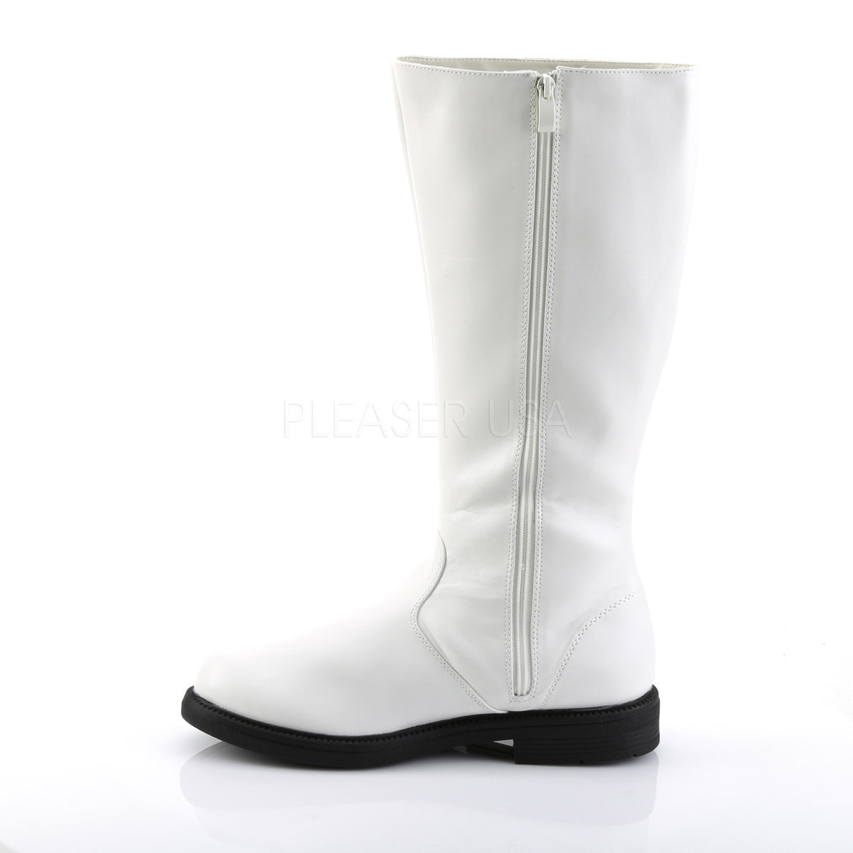 White Long Trooper Boots