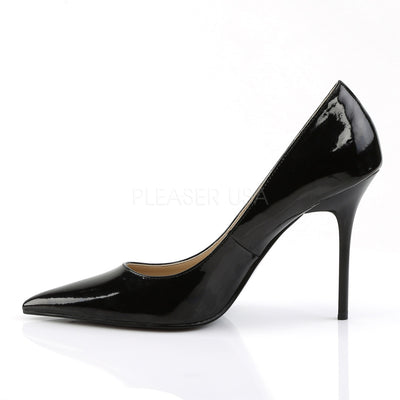 4 Inches Black Shiny Classic Stilettos