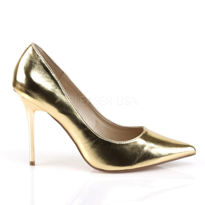 4 Inches Gold Metallic Classic Stilettos