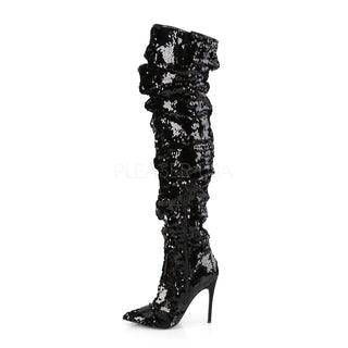 Courtly-3011 Black Over The Knee Boots