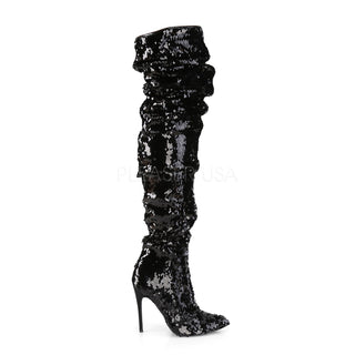 Courtly-3011 Black Over The Knee Boots