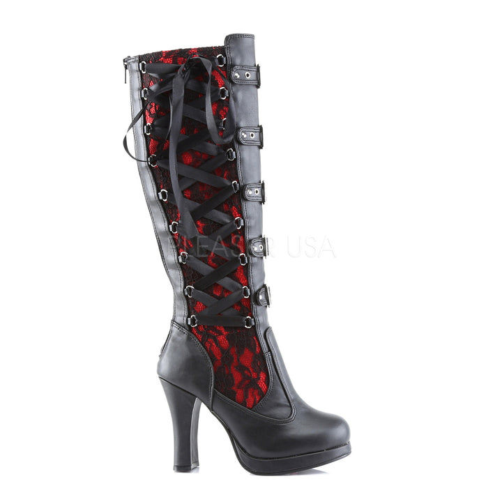 日本未発売+送料関税込☆ DEMONIA CRYPTO-106 Demonia cult Boots CRYPTO106 Black Red Vegan Leather 4” Heal