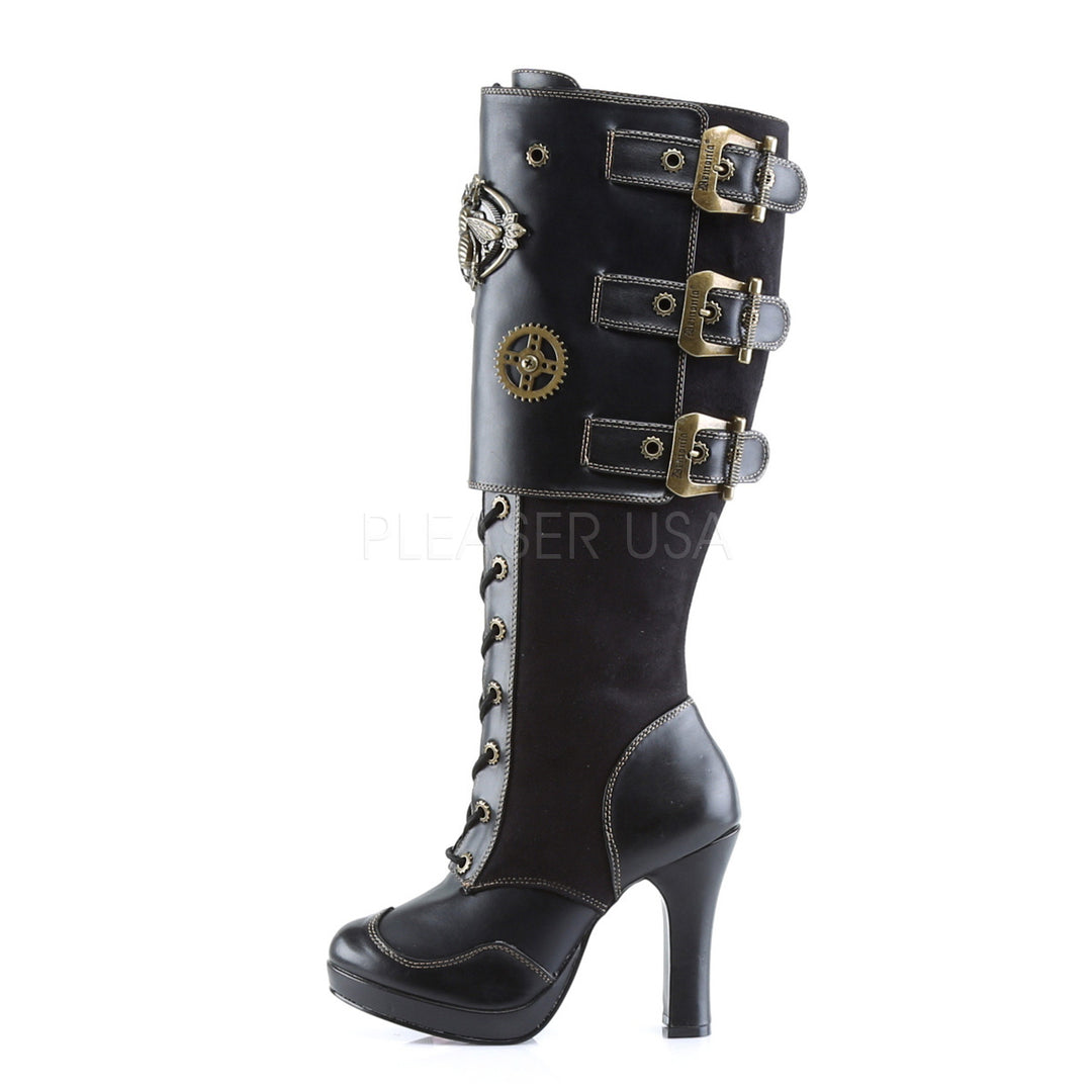 Knee High Demonia Steampunk Boots Demonia Crypto-302 Steampunk Empress  Boots OtherWorld Shoes