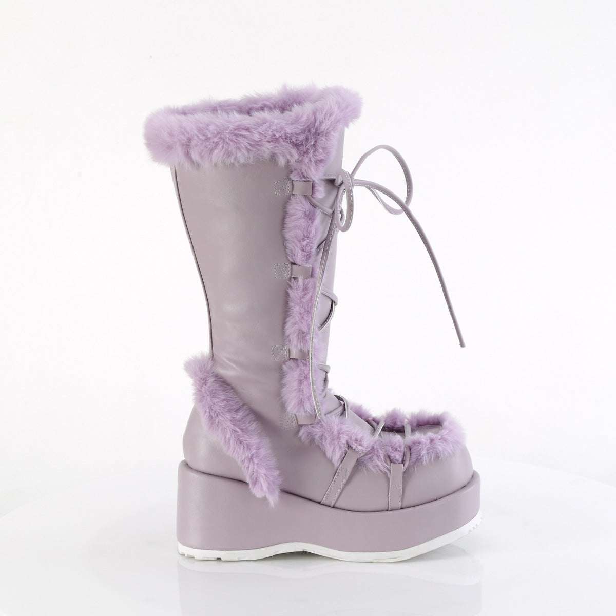 Furry Comfy Lavender Platform Boots