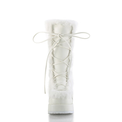 Furry Comfy White Platform Boots