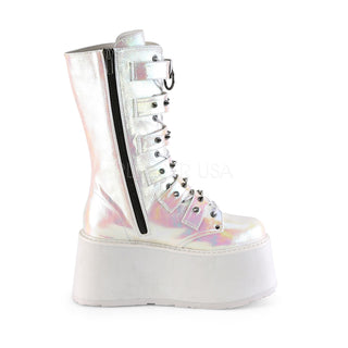 Damned-225 Pearl Iridescent Platform Boots