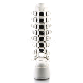 Damned-318 White Knee High Boots