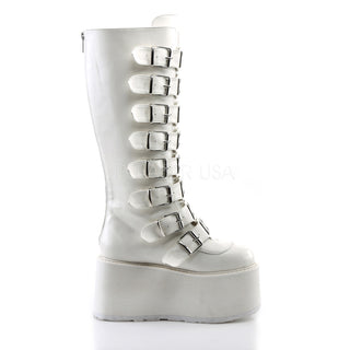 Damned-318 White Knee High Boots