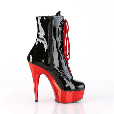 Delight-1020 Black - Red Chrome Platform Ankle Boots