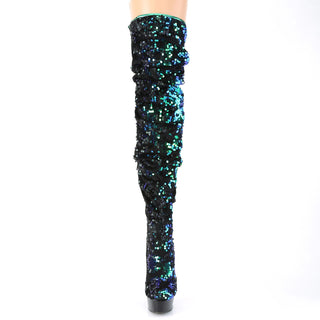 Showtime Over The Knee Slouch Boots Green