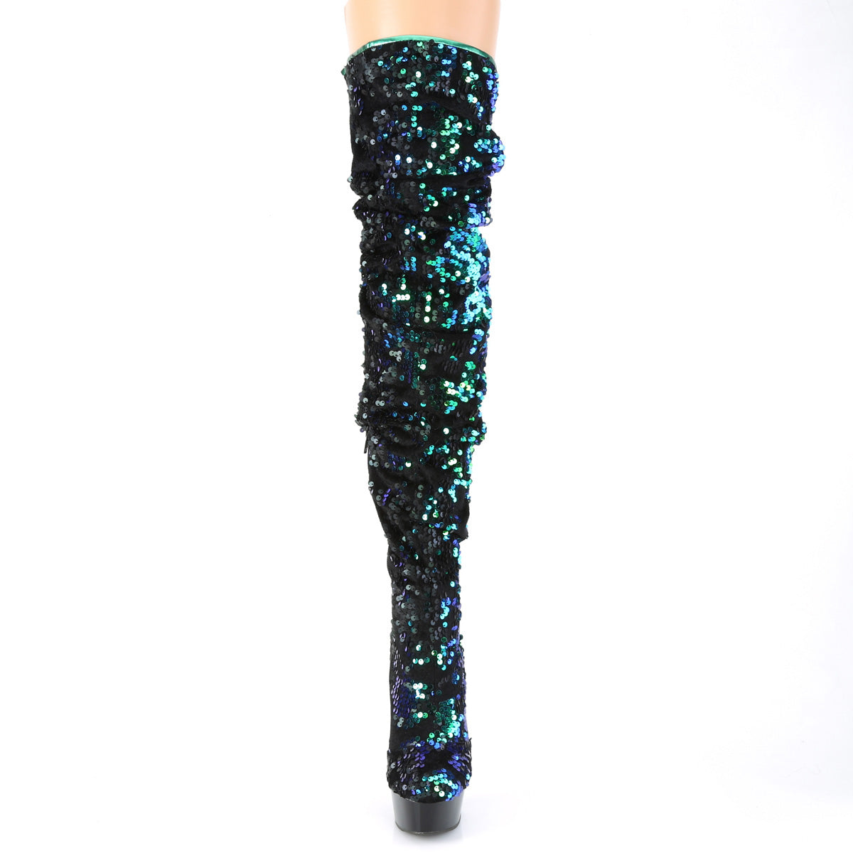 Showtime Over The Knee Slouch Boots Green