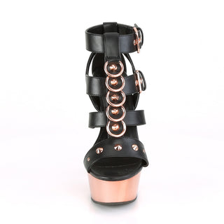 Delight-658 T-Strap Rose Gold Platform Heels