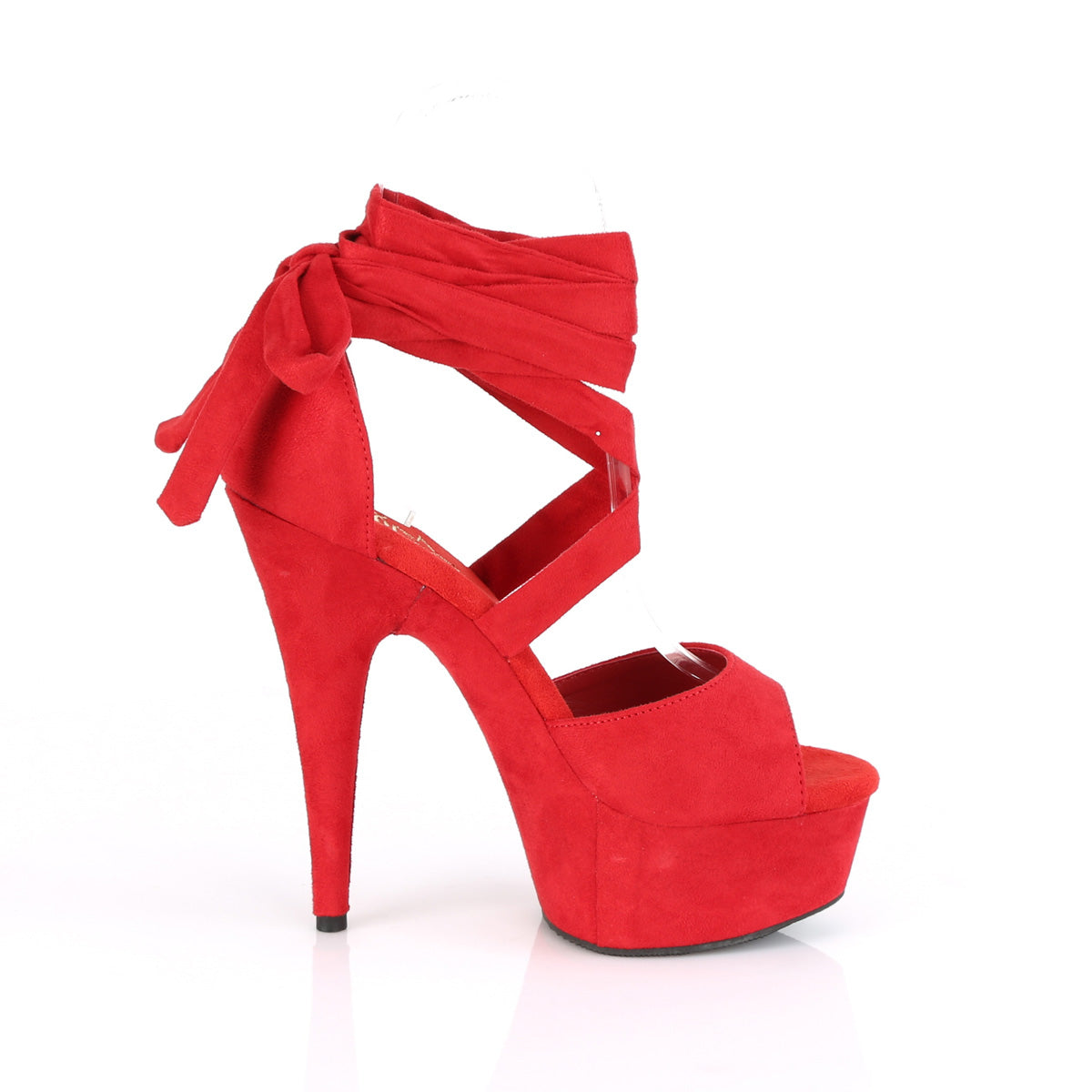 Criss Cross Ankle Wrap Sandals Red