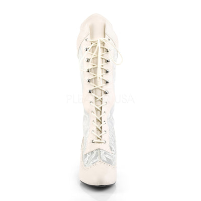 Wide Width & Shaft Victorian Boots White