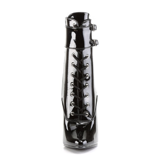 Domina-1023 Black Patent Lockable Boots